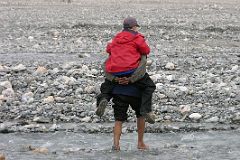 4 Everest North Base Camp 3 Peter Ryan Carried Across Stream Towards Real Base Camp